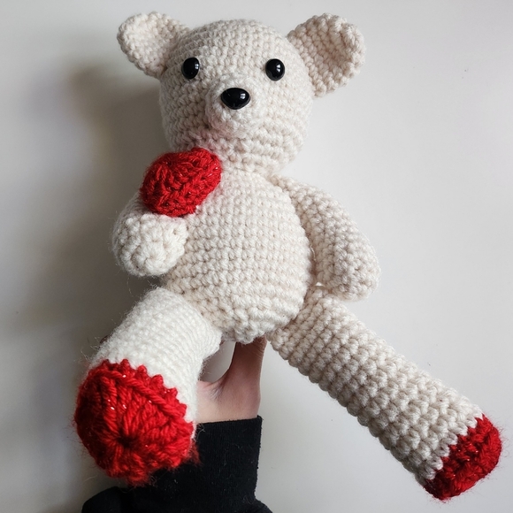 Crochet love bear, 3 available, Hand crocheted by Mom - Picture 8 of 11